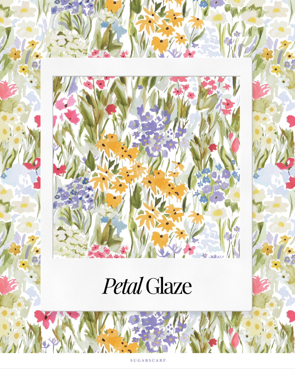 YES DEFECT - Matte Satin Silk Sq (Garden Whimsy) in Petal Glaze
