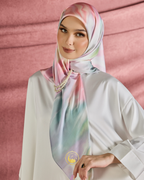 YES DEFECT (Square ) Celeste In Mixed Silk Matte Satin (SuperGlow)