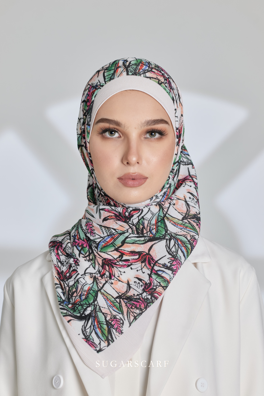 YES ( Full Wide Pleats Shawl ) Seri Blooming ( ORKID )