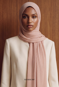 ( Full Wide Pleats Shawl ) Elegant Folds Everyday - Skin