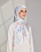 YES DEFECT - Matte Satin Silk Sq (Garden Whimsy) in Blossom Veil