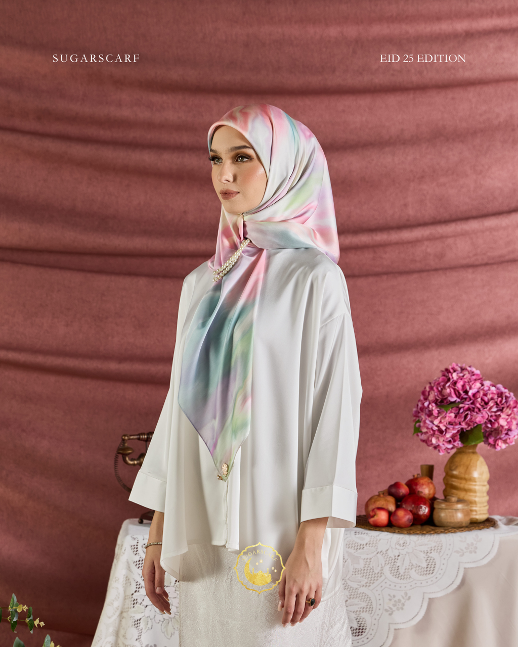 YES DEFECT (Square ) Celeste In Mixed Silk Matte Satin (SuperGlow)