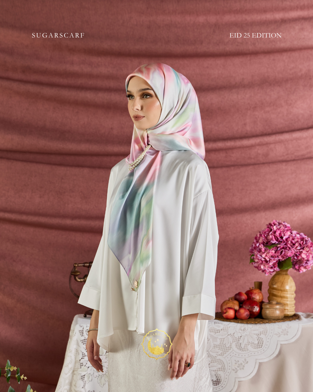 YES DEFECT (Square ) Celeste In Mixed Silk Matte Satin (SuperGlow)