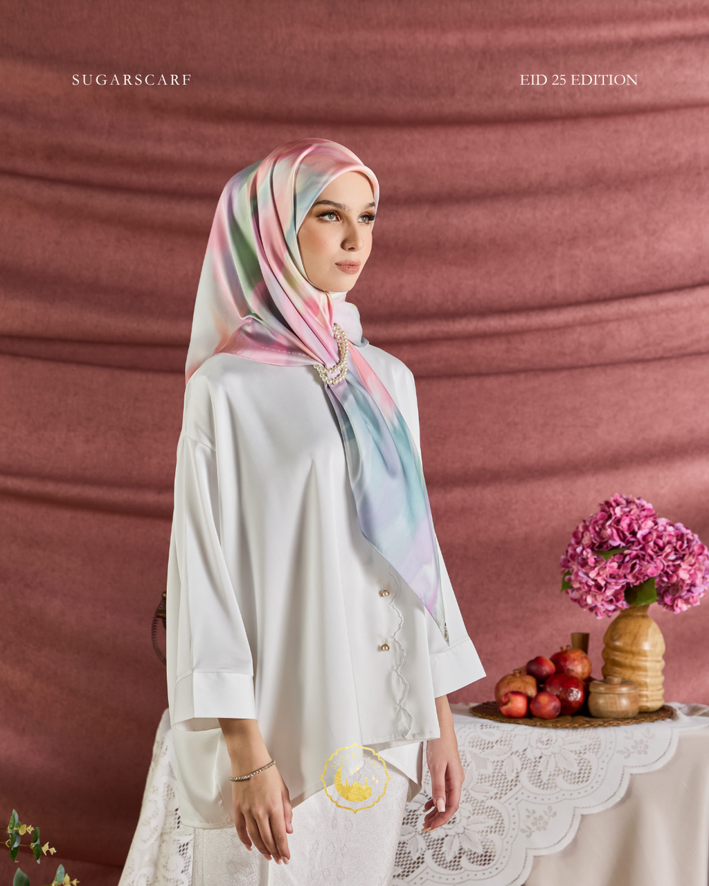 YES DEFECT (Square ) Celeste In Mixed Silk Matte Satin (SuperGlow)