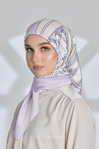 ( Square ) Seri Raya Riang Mixed Satin Silk Scarf (Pancake)
