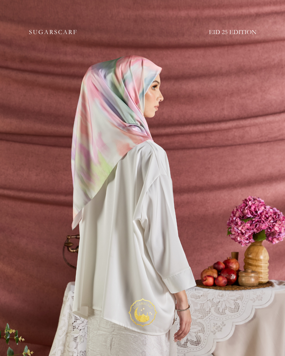 YES DEFECT (Square ) Celeste In Mixed Silk Matte Satin (SuperGlow)