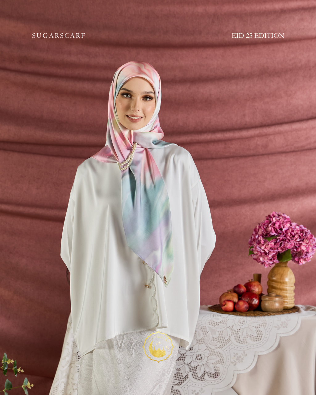 YES DEFECT (Square ) Celeste In Mixed Silk Matte Satin (SuperGlow)