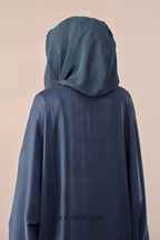 Noir Éclat Kate e The Scarfé Hood /Shawl 100%Silk in Midnight Tide