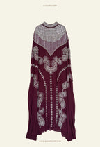 Modesa Crystal Beads Drape In Deep Maroon
