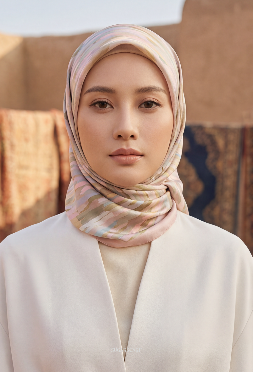 Eid Mod 2026 Scarves Mixed Satin Square in Prive
