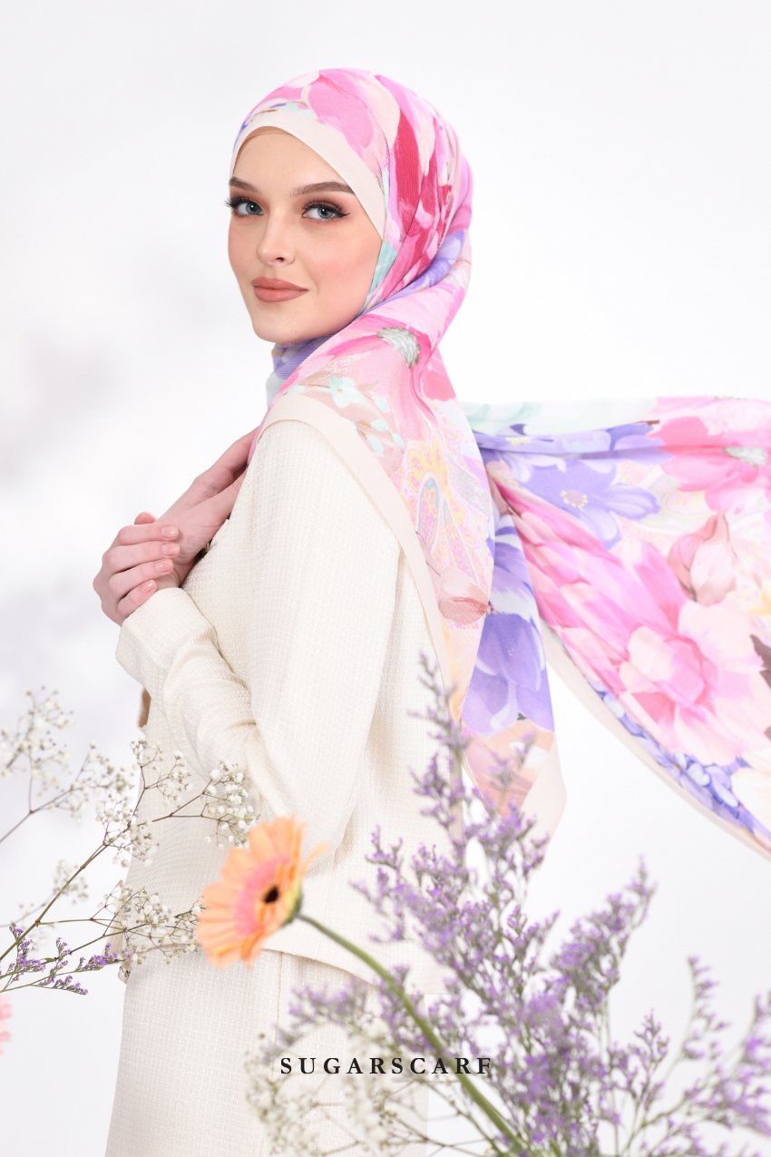 YES ( Full Wide Pleats Shawl ) Raya Vol 1 Seri Fiora ( SERI PAGI )