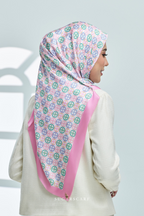 ( Square ) Girl Boss Mixed Satin Silk Scarf ( Meeting )