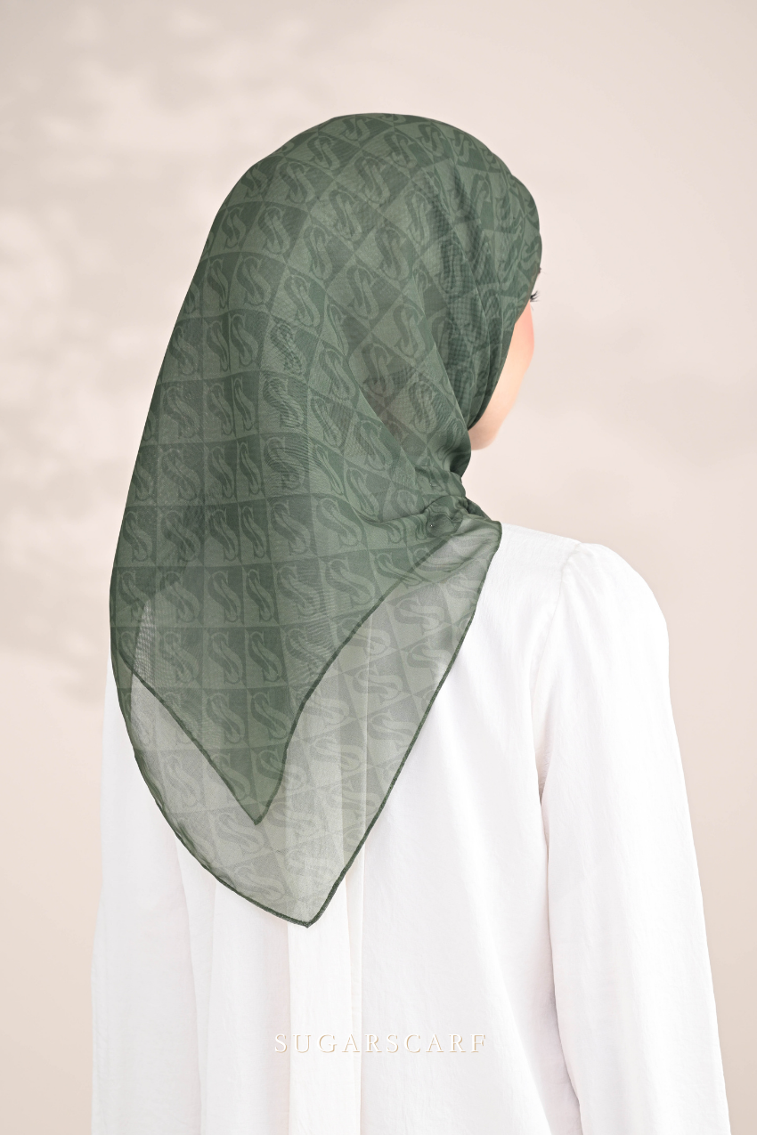 YES DEFECT - ( Square ) SSMonogramJP Voile in ( Salad )