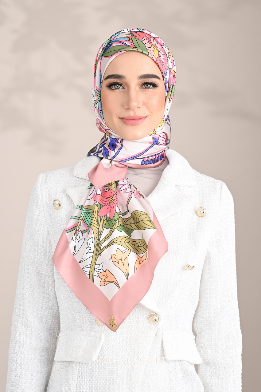 YES ( Square ) Blooming Matte Satin Silk Square ( VISIONARY )
