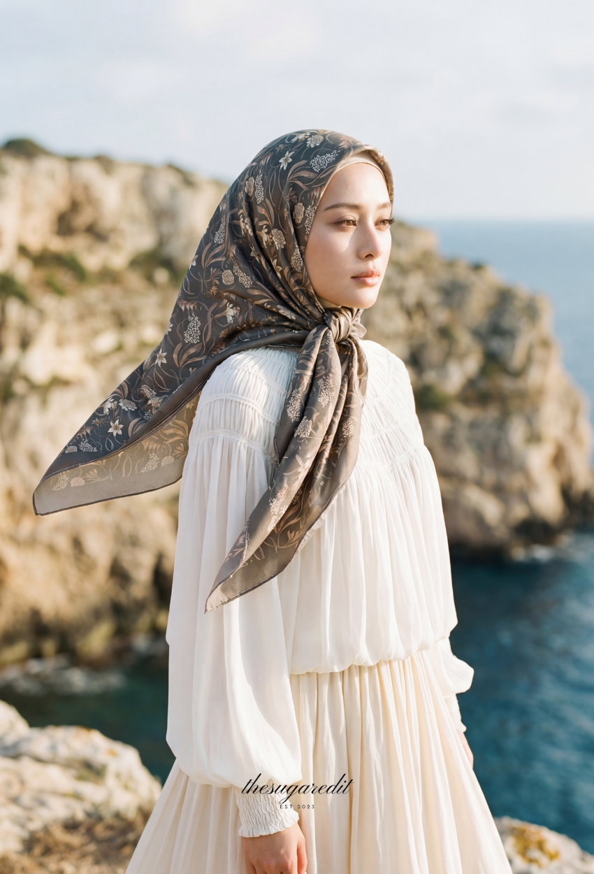 TSE Grace Collection Japanese Voile Square In MoonlitMuse