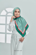 YES ( Square ) Classy Monogram Mixed Satin Silk Scarf ( Never Defeated )