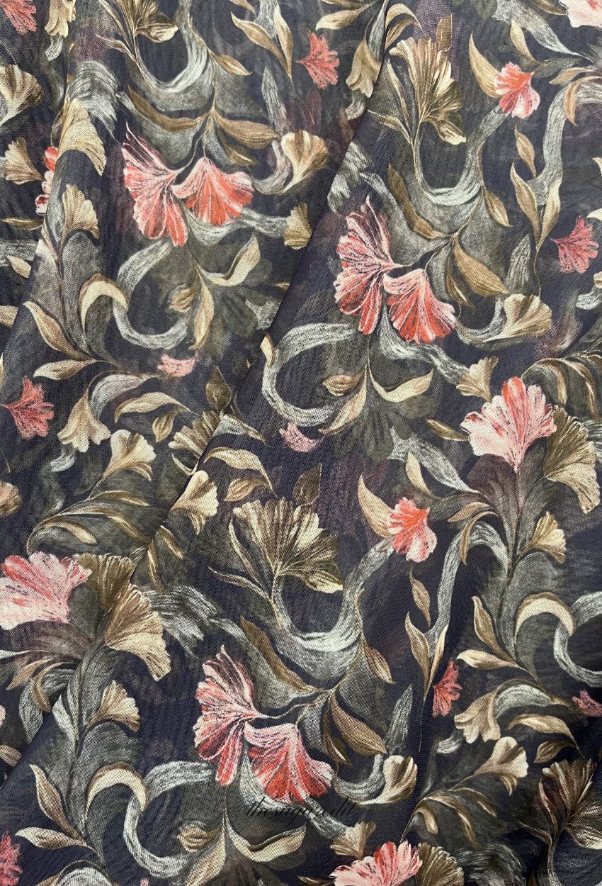 TSE BloomInvitation Japanese Cotton Voile Square In ForestFleur