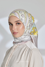 ( Square ) Seri Raya Riang Mixed Satin Silk Scarf ( TART NENAS )