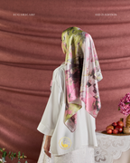 YES DEFECT (Square ) Celeste In Mixed Silk Matte Satin (Anggun)