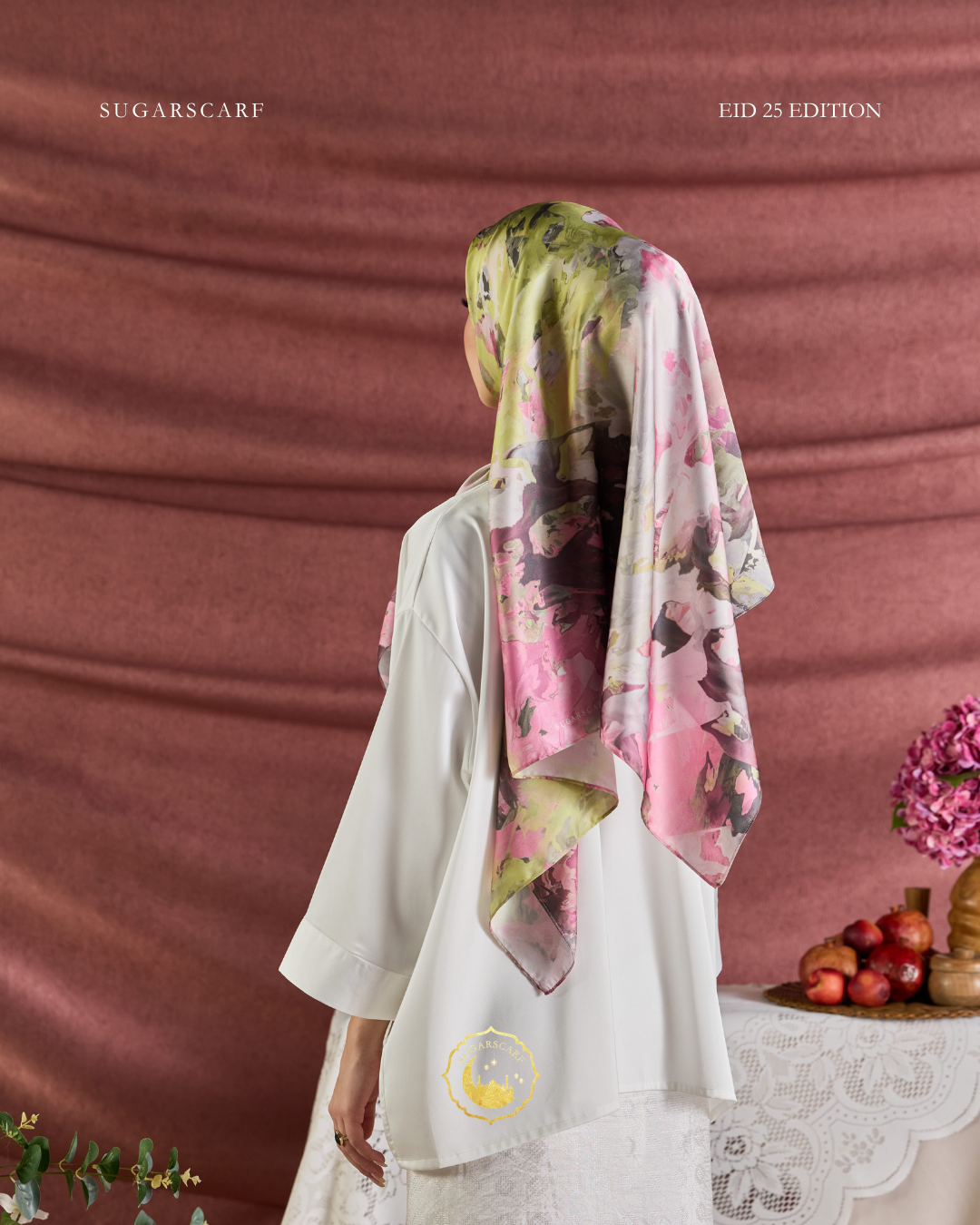 YES DEFECT (Square ) Celeste In Mixed Silk Matte Satin (Anggun)