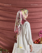 YES DEFECT (Square ) Celeste In Mixed Silk Matte Satin (Anggun)