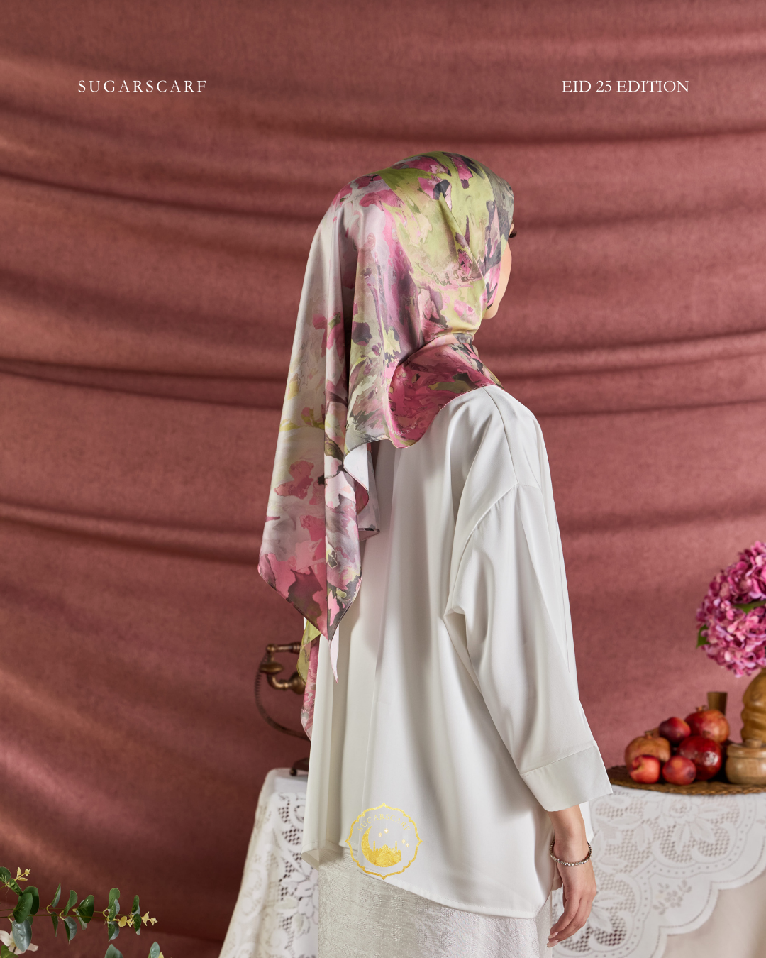 YES DEFECT (Square ) Celeste In Mixed Silk Matte Satin (Anggun)