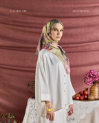 YES DEFECT (Square ) Celeste In Mixed Silk Matte Satin (Anggun)