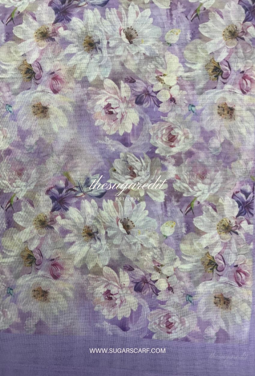 TSE Mod Japanese Cotton Voile Square In PurpleCalling