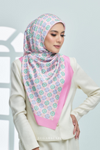 ( Square ) Girl Boss Mixed Satin Silk Scarf ( Meeting )