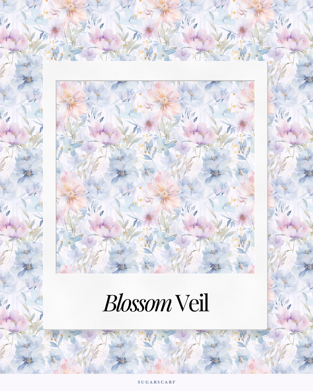 YES DEFECT - Matte Satin Silk Sq (Garden Whimsy) in Blossom Veil