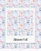 YES DEFECT - Matte Satin Silk Sq (Garden Whimsy) in Blossom Veil
