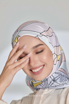 ( Square ) Garden of Hurrem Bloom Mixed Silk Satin Scarf ( ELA )