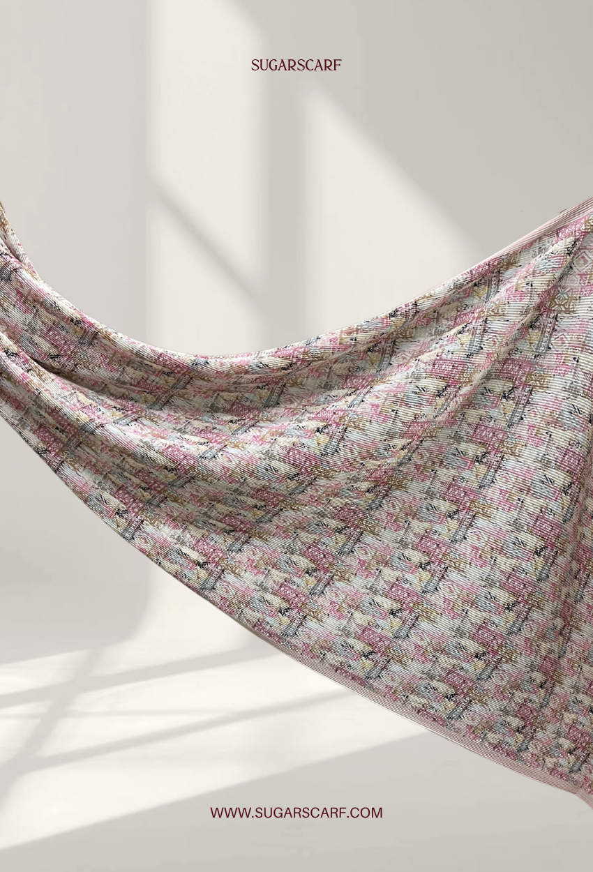 Fall In Love Wide Ultra Fine Pleated Shawl Ironless · in Pearl