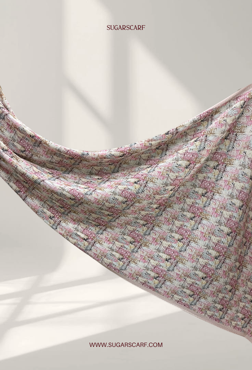 Fall In Love Wide Ultra Fine Pleated Shawl Ironless · in Pearl