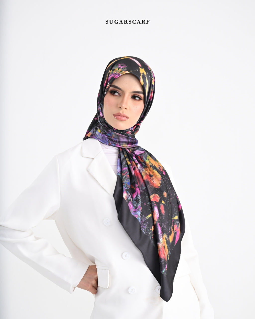 YES DEFECT - Matte Satin Silk Sq (She is in The Bloom) in Yuna