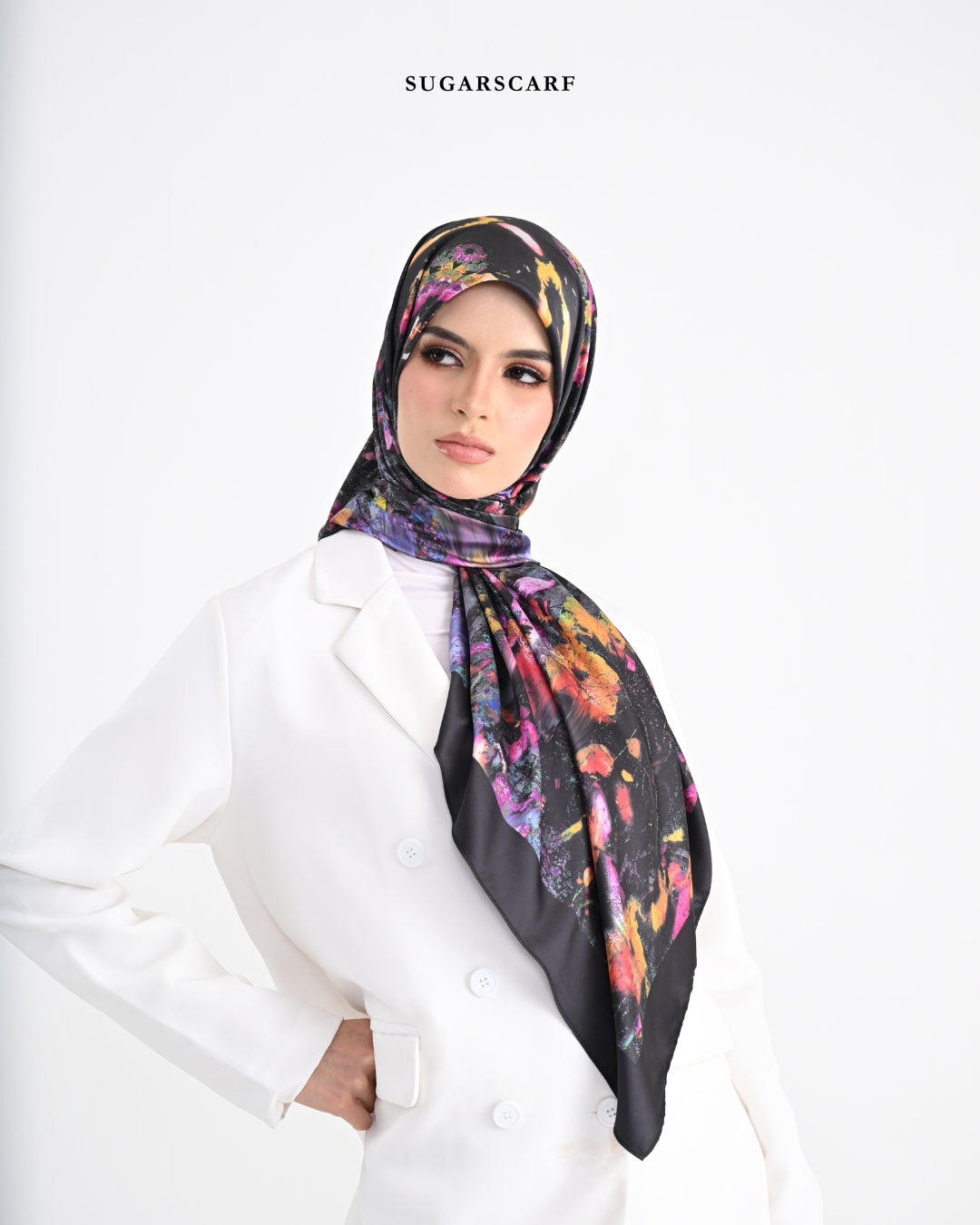 YES DEFECT - Matte Satin Silk Sq (She is in The Bloom) in Yuna