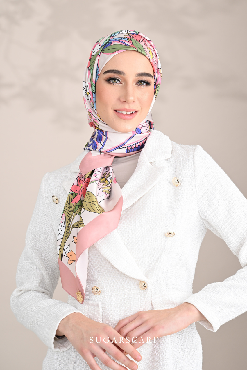 YES ( Square ) Blooming Matte Satin Silk Square ( VISIONARY )