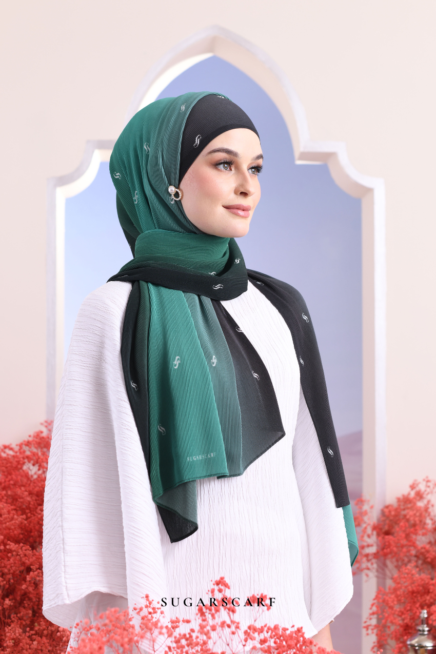 (SAMPLE) OmbreMonogram Pleated Shawl in Dehli