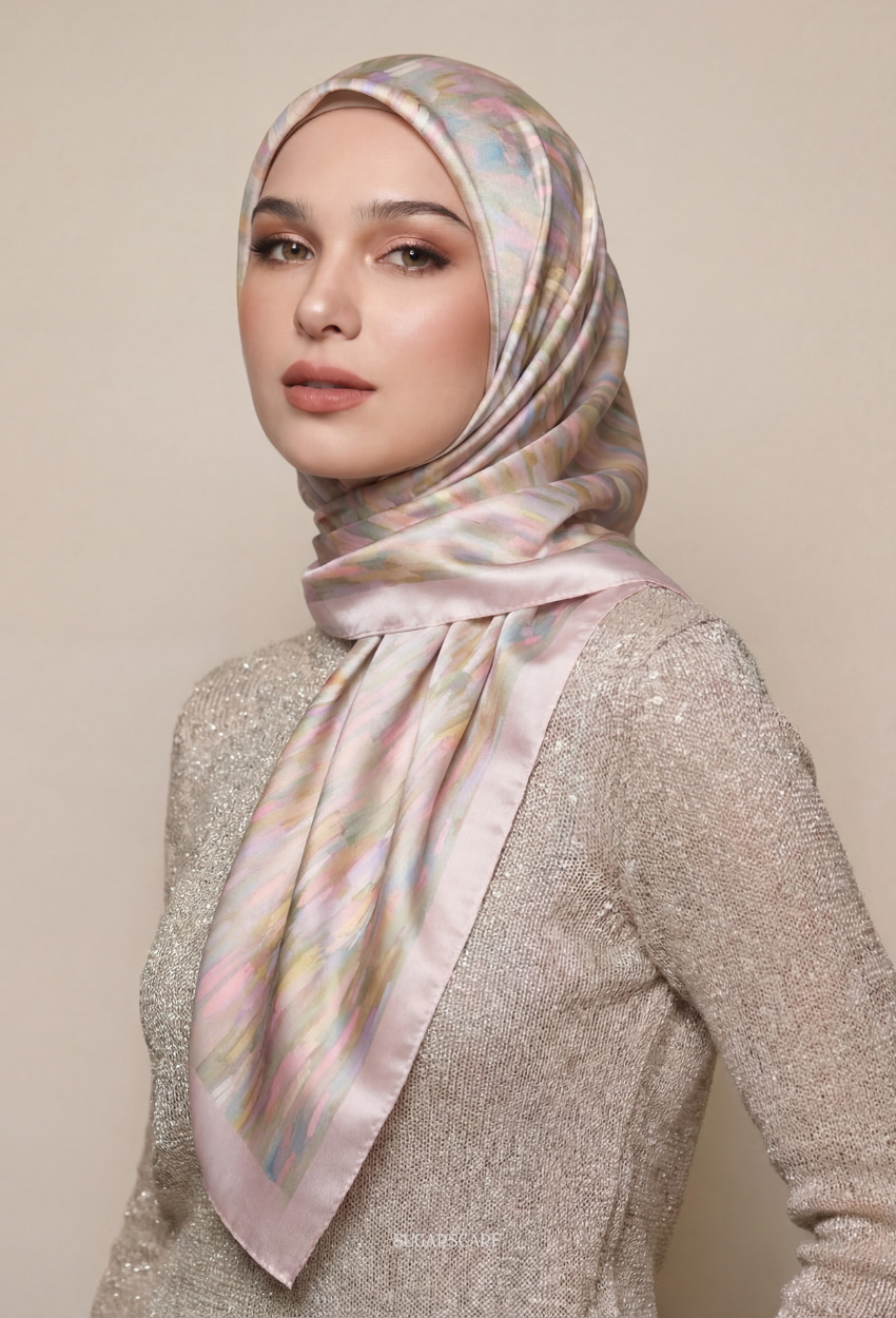 Eid Mod 2026 Scarves Mixed Satin Square in Prive
