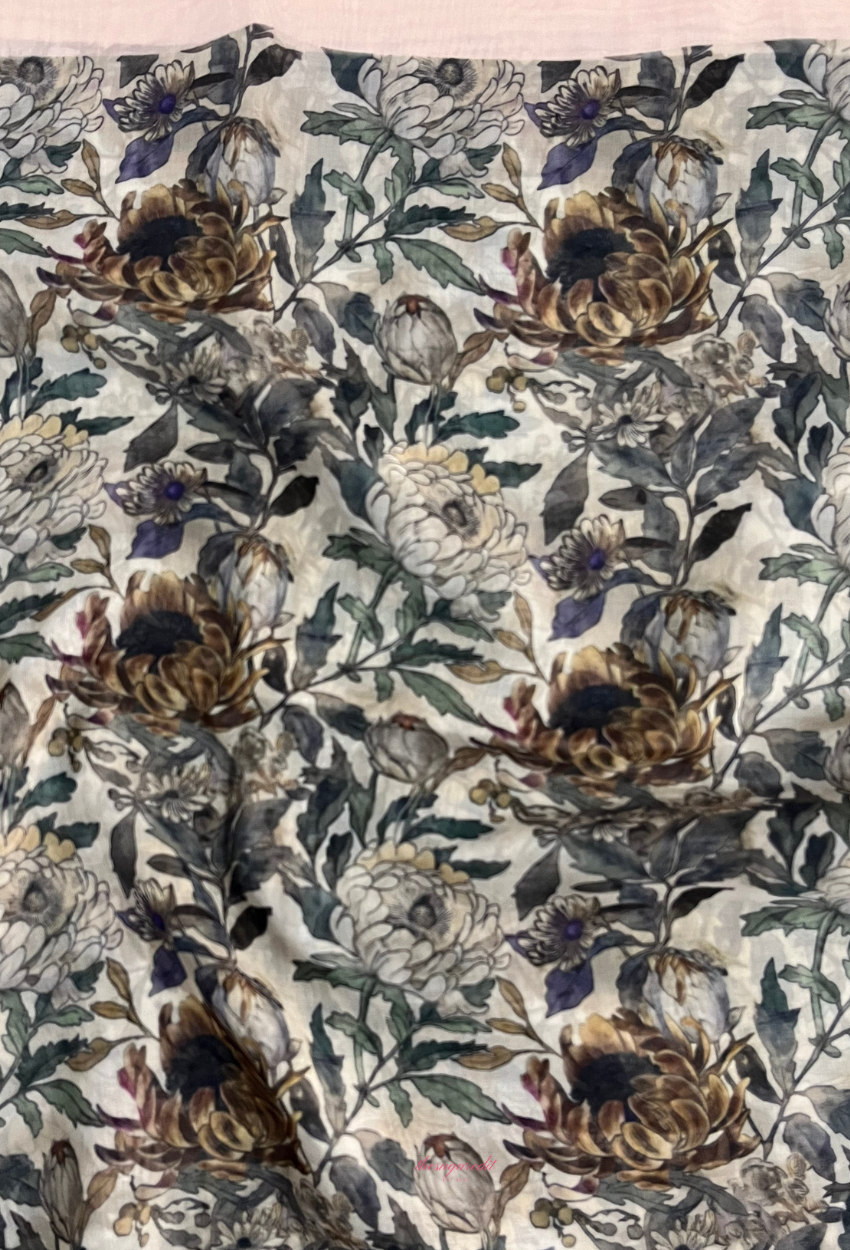 TSE BloomInvitation Japanese Cotton Voile Square - Lisbon
