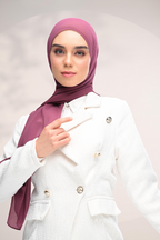 (SAMPLE) ( Full Wide Pleats Shawl ) Elegant Folds Everyday Ironless Pleats Shawl ( Mangosteen )