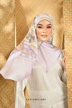 ( Square ) Seri Raya Riang Mixed Satin Silk Scarf (Pancake)