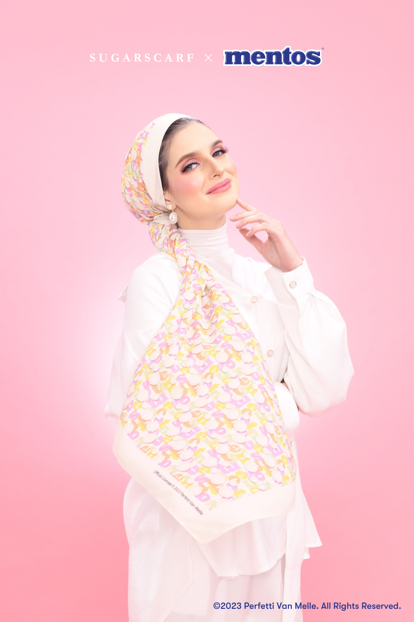 YES DEFECT - Sugarscarf X Mentos Paris Chiffon Shawl In Fruity