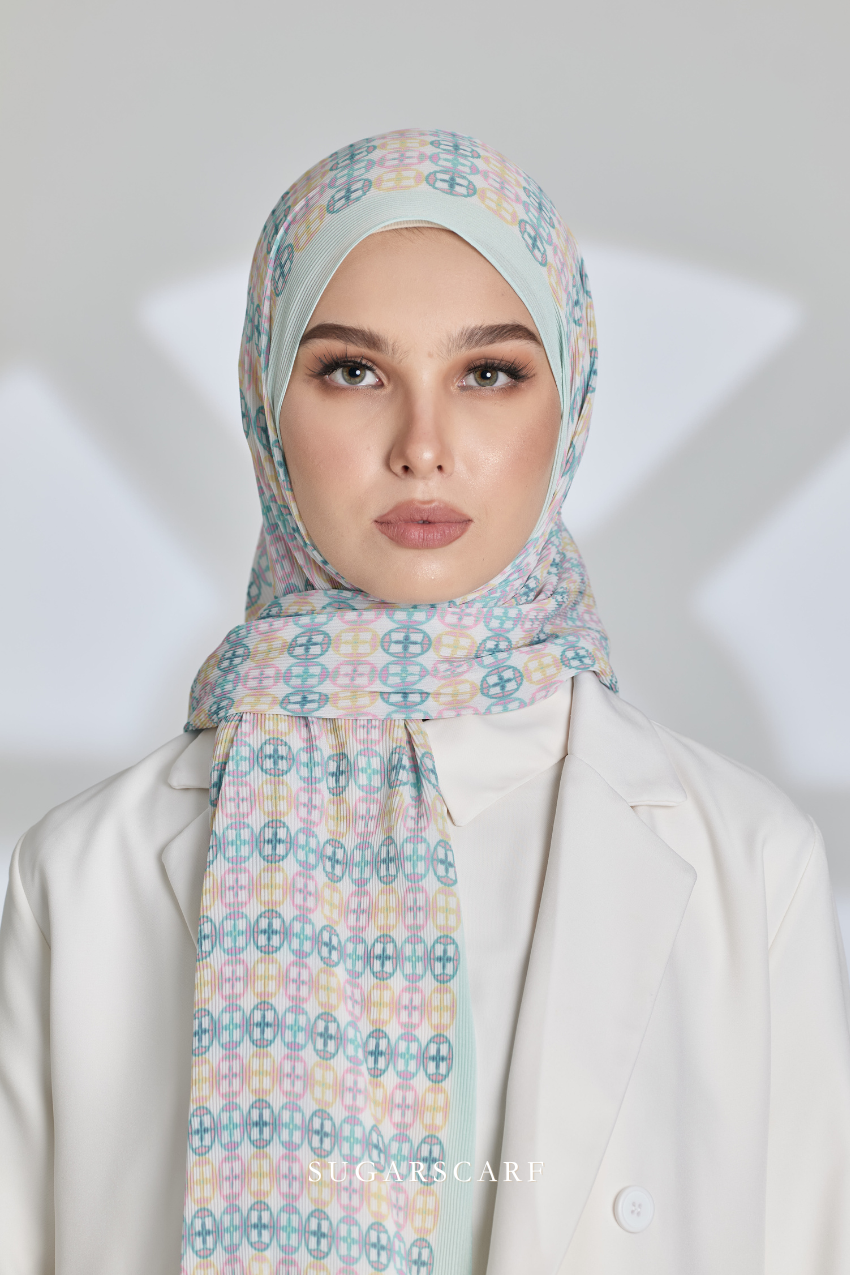 ( Full Wide Pleats Shawl ) Girl Boss ( Positive )