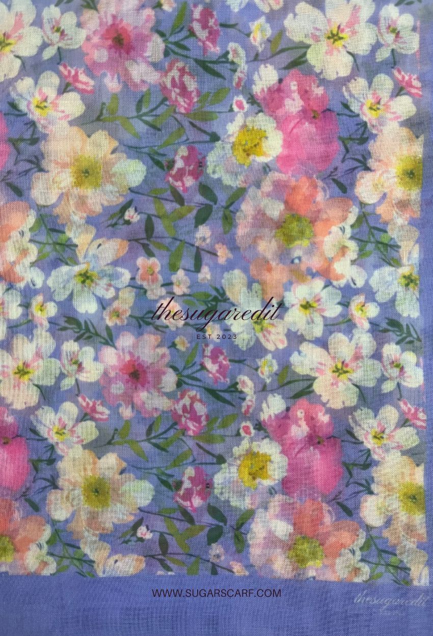TSE Mod Japanese Cotton Voile Square In BlueWhisper