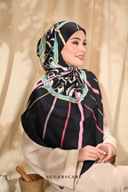 YES DEFECT - ( Square ) Classy Harmoni Mixed Satin Silk Scarf ( LOYAL )