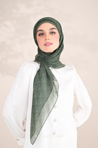 YES DEFECT - ( Square ) SSMonogramJP Voile in ( Salad )