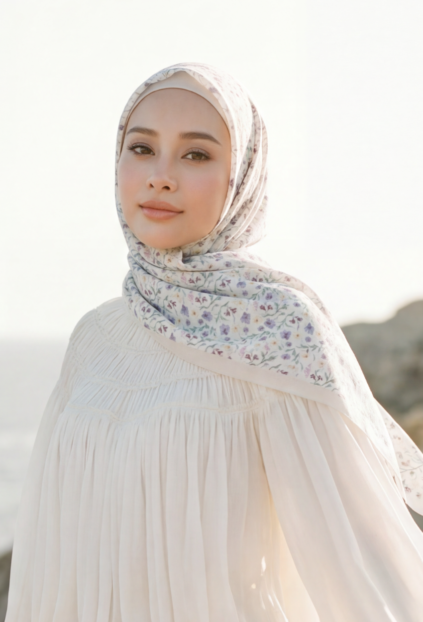 TSE BloomInvitation Japanese Cotton Voile Square In TheDarling