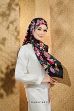 YES ( Square ) Seri Blooming Mixed Satin Silk Scarf ( AYANA )