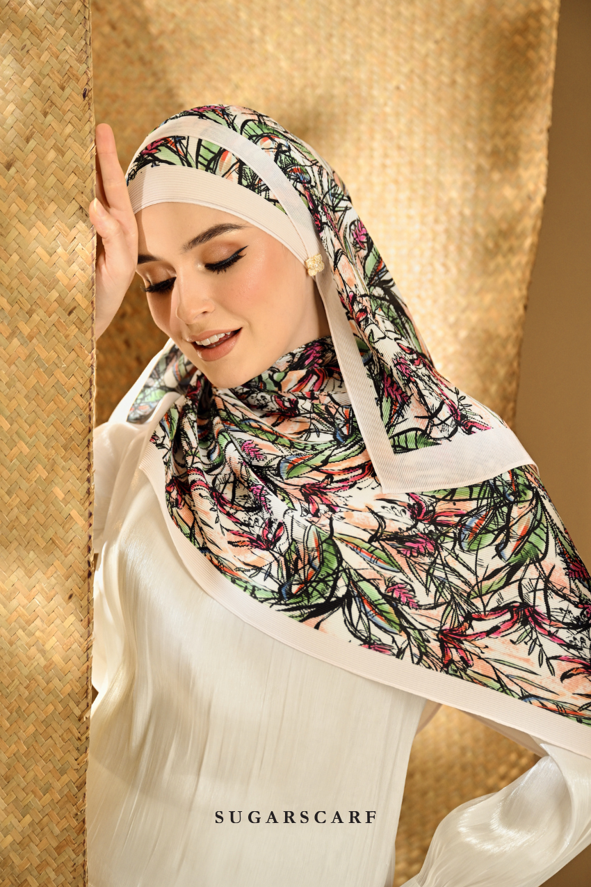 YES ( Full Wide Pleats Shawl ) Seri Blooming ( ORKID )